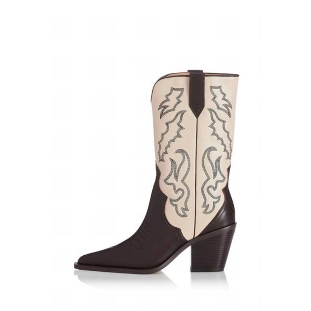 ALIAS MAE marley boot in chocolate & cream leather